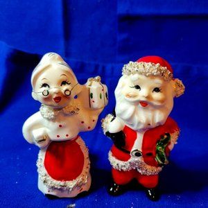 Set of Vintage Commodore  Mr. and Mrs. Spaghetti Ceramic Candle Holders